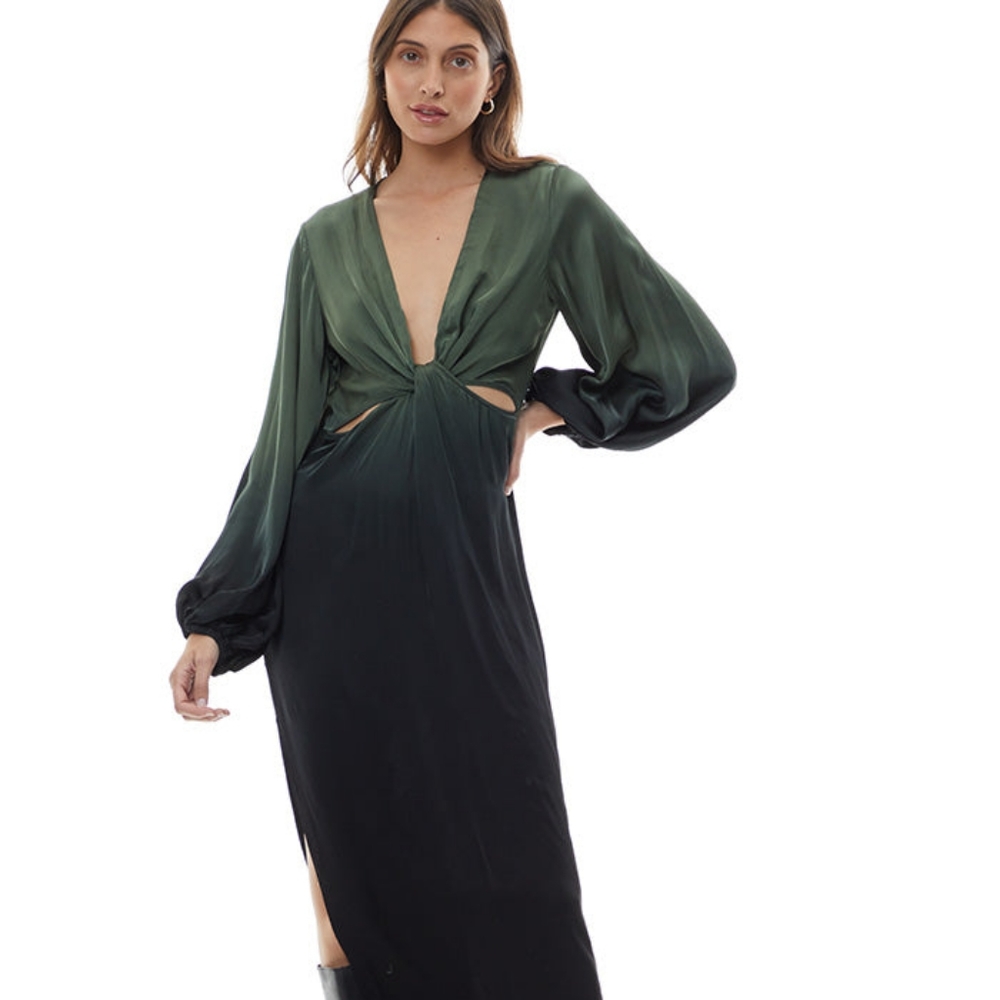 Young Fabulous & Broke Hadi Midi Dress / dark forest ombre